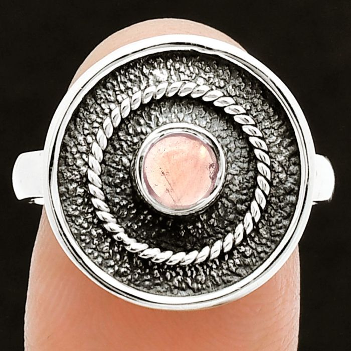 Rose Quartz Ring size-8 SDR244337 R-1439, 5x5 mm