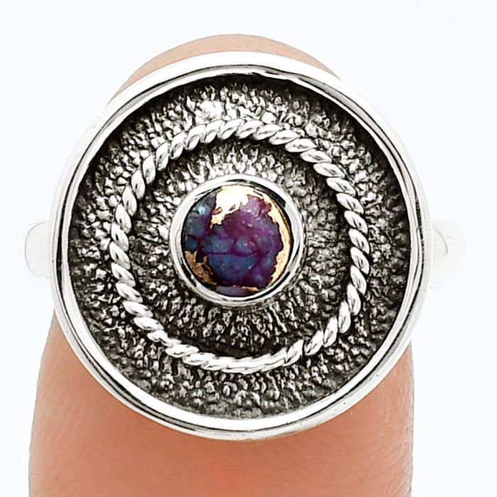 Copper Purple Turquoise Ring size-8 SDR244355 R-1439, 5x5 mm