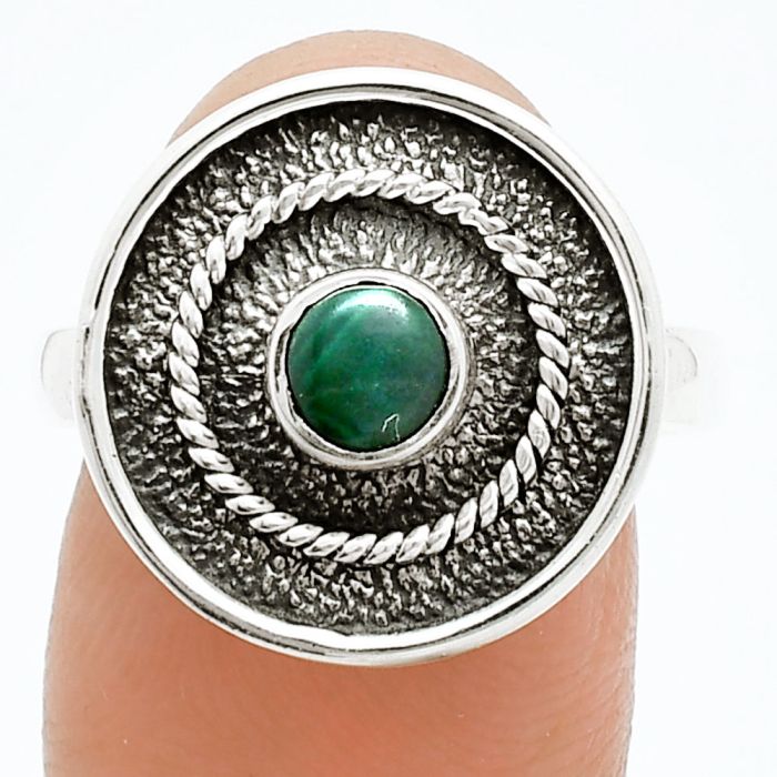 Malachite Eye Ring size-8 SDR244356 R-1439, 5x5 mm