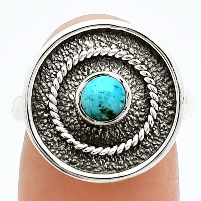 Natural Rare Turquoise Nevada Aztec Mt Ring size-7.5 SDR244357 R-1439, 5x5 mm