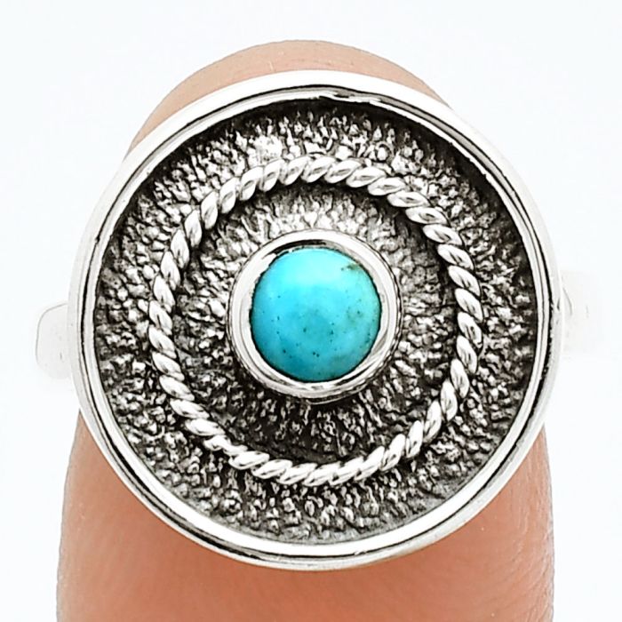 Natural Rare Turquoise Nevada Aztec Mt Ring size-8 SDR244361 R-1439, 5x5 mm