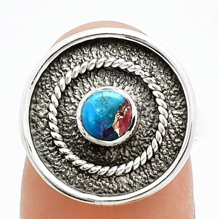 Kingman Pink Dahlia Turquoise Ring size-6 SDR244363 R-1439, 5x5 mm