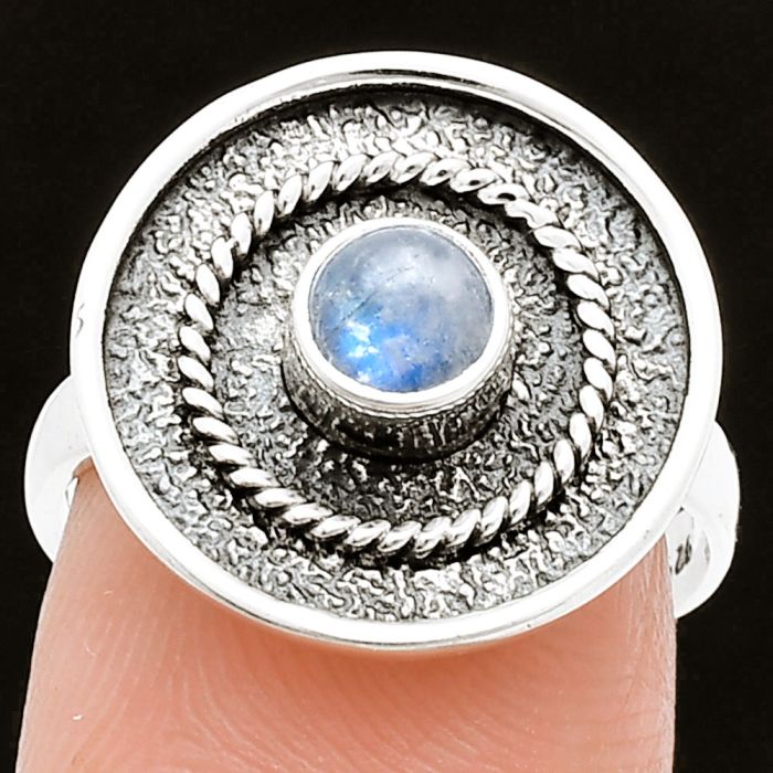 Rainbow Moonstone Ring size-7 SDR244389 R-1439, 5x5 mm