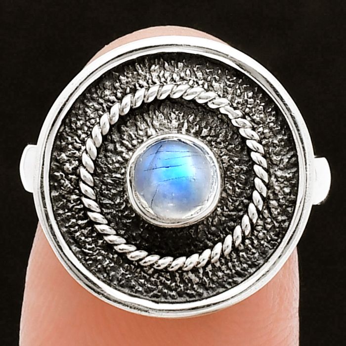 Rainbow Moonstone Ring size-7 SDR244390 R-1439, 5x5 mm