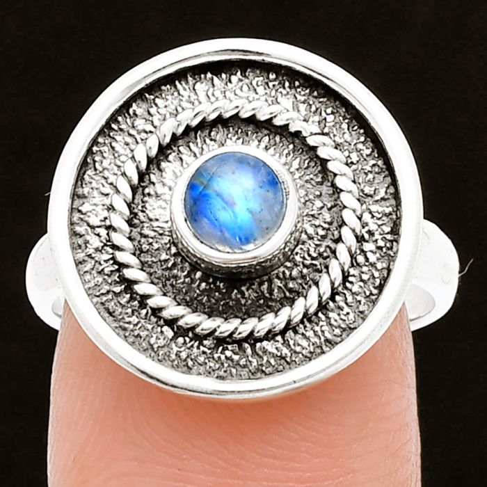 Rainbow Moonstone Ring size-8 SDR244392 R-1439, 5x5 mm