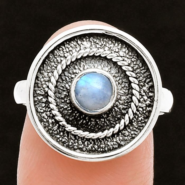 Rainbow Moonstone Ring size-8 SDR244393 R-1439, 5x5 mm