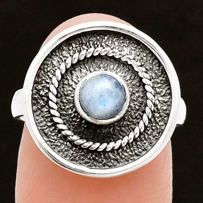 Rainbow Moonstone Ring size-7 SDR244394 R-1439, 5x5 mm