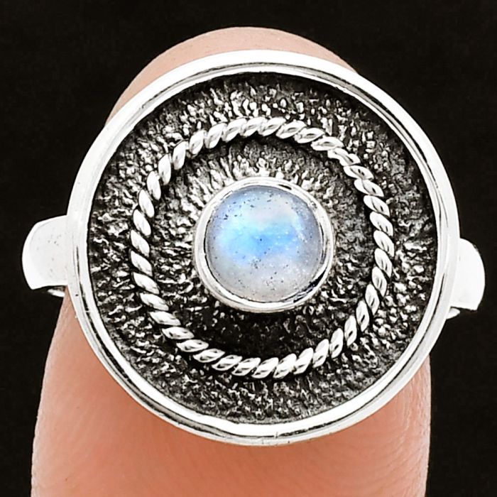 Rainbow Moonstone Ring size-8 SDR244396 R-1439, 5x5 mm