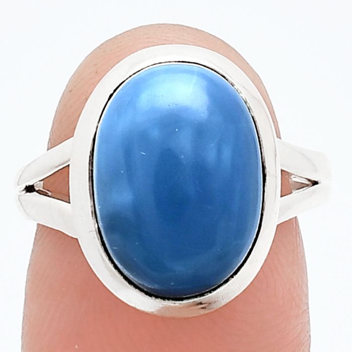 Angelite Ring size-7 SDR244400 R-1005, 10x14 mm