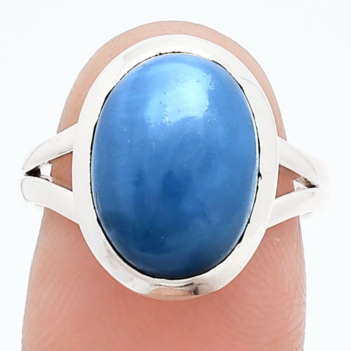 Angelite Ring size-7 SDR244401 R-1005, 10x14 mm