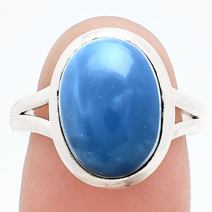 Angelite Ring size-8 SDR244402 R-1005, 10x14 mm