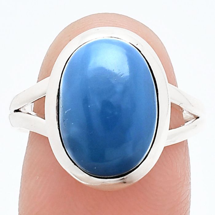 Angelite Ring size-8 SDR244403 R-1005, 10x14 mm