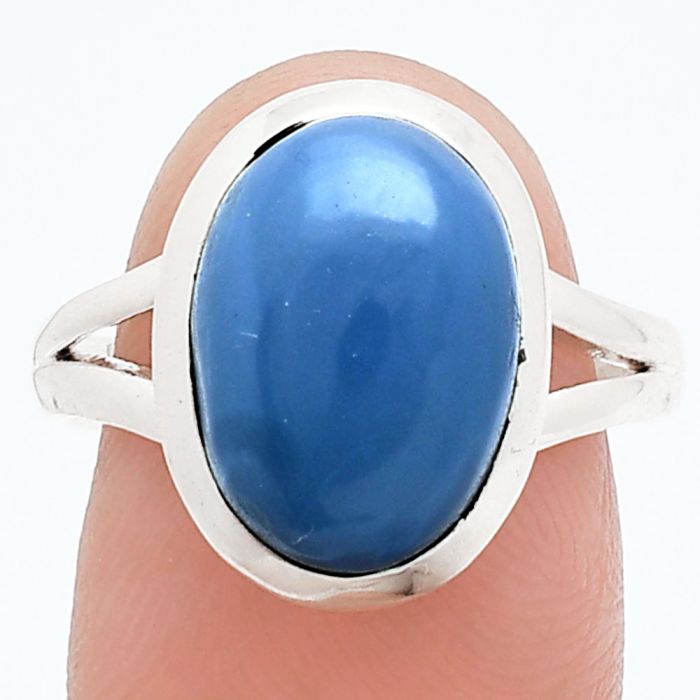 Angelite Ring size-9 SDR244404 R-1005, 10x14 mm