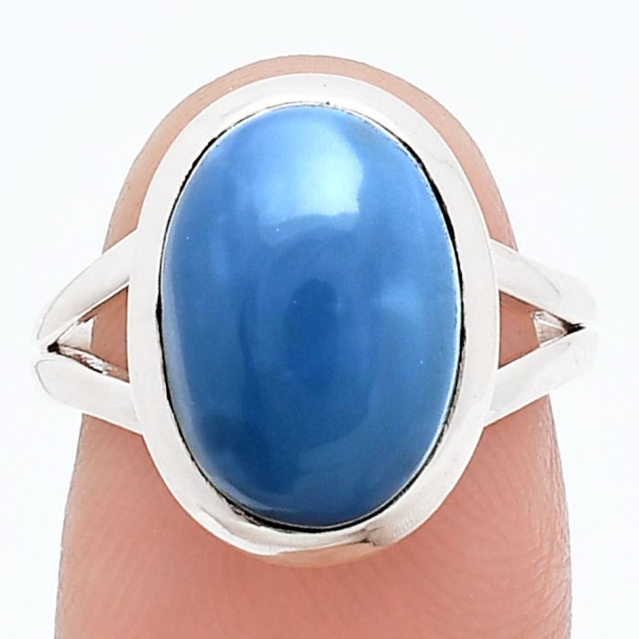 Angelite Ring size-7 SDR244408 R-1005, 10x14 mm