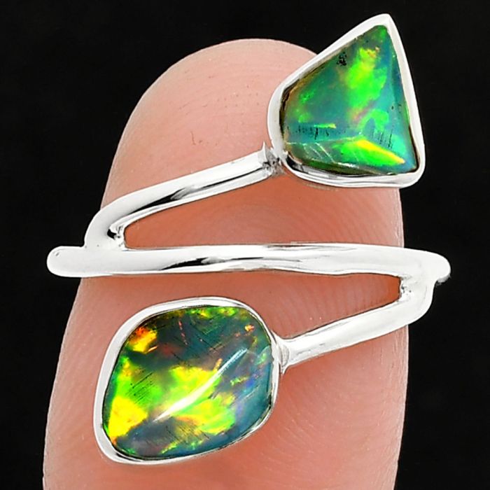 Ethiopian Opal Rough Ring size-7 SDR244497 R-1169, 7x9 mm