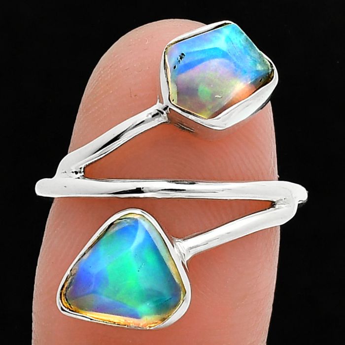 Ethiopian Opal Rough Ring size-7 SDR244507 R-1169, 8x9 mm