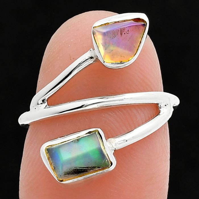 Ethiopian Opal Rough Ring size-6 SDR244518 R-1169, 7x5 mm