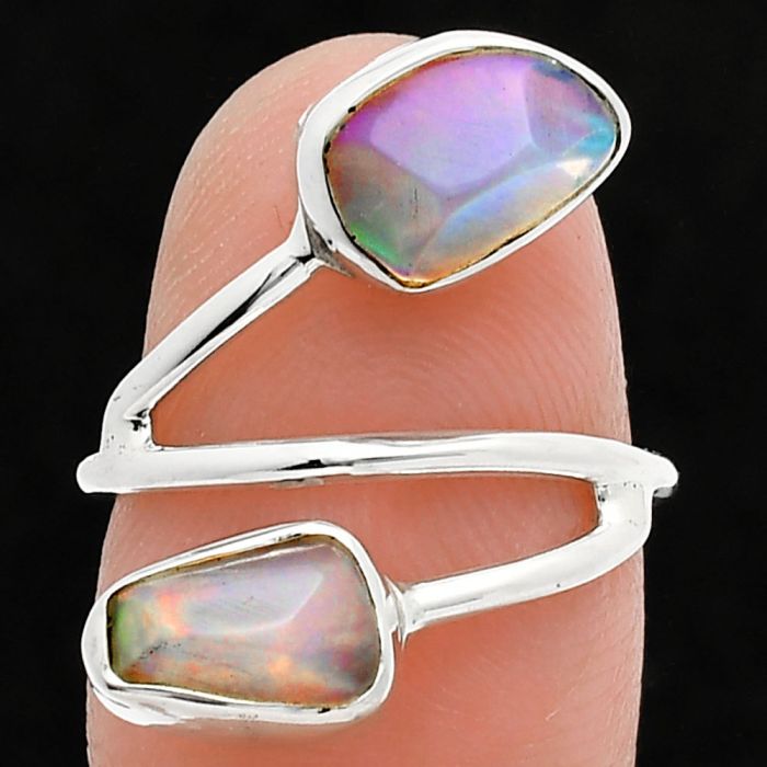 Ethiopian Opal Rough Ring size-6 SDR244533 R-1169, 6x10 mm