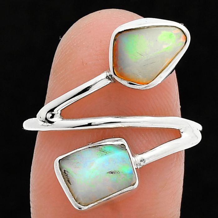 Ethiopian Opal Rough Ring size-8 SDR244534 R-1169, 7x9 mm