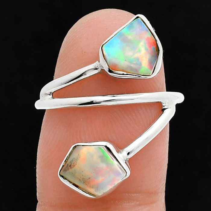 Ethiopian Opal Rough Ring size-7 SDR244535 R-1169, 7x8 mm