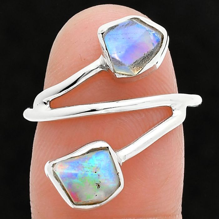 Ethiopian Opal Rough Ring size-8 SDR244537 R-1169, 6x7 mm