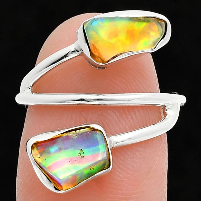 Ethiopian Opal Rough Ring size-7 SDR244539 R-1169, 6x8 mm