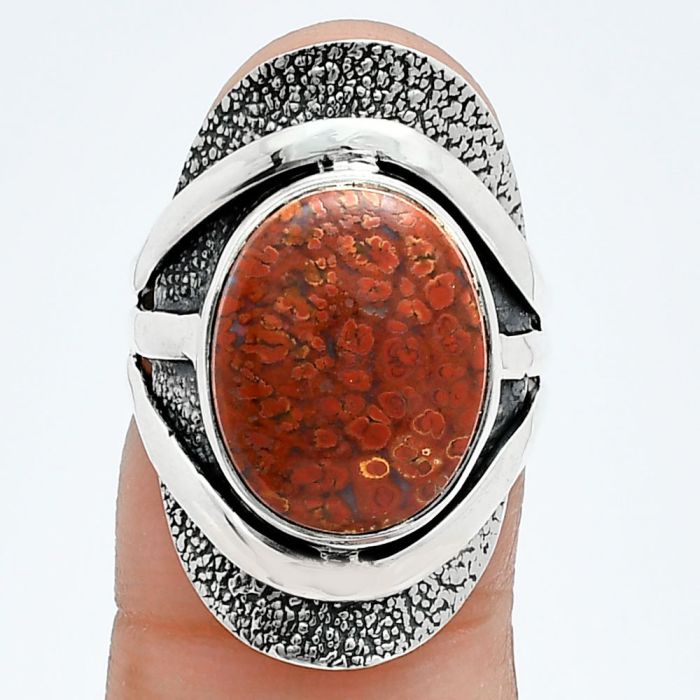 Red Moss Agate Ring size-7 SDR244654 R-1402, 12x15 mm