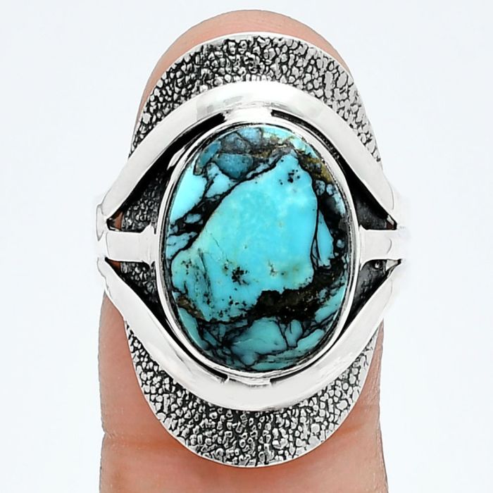 Lucky Charm Tibetan Turquoise Ring size-8 SDR244655 R-1402, 12x15 mm