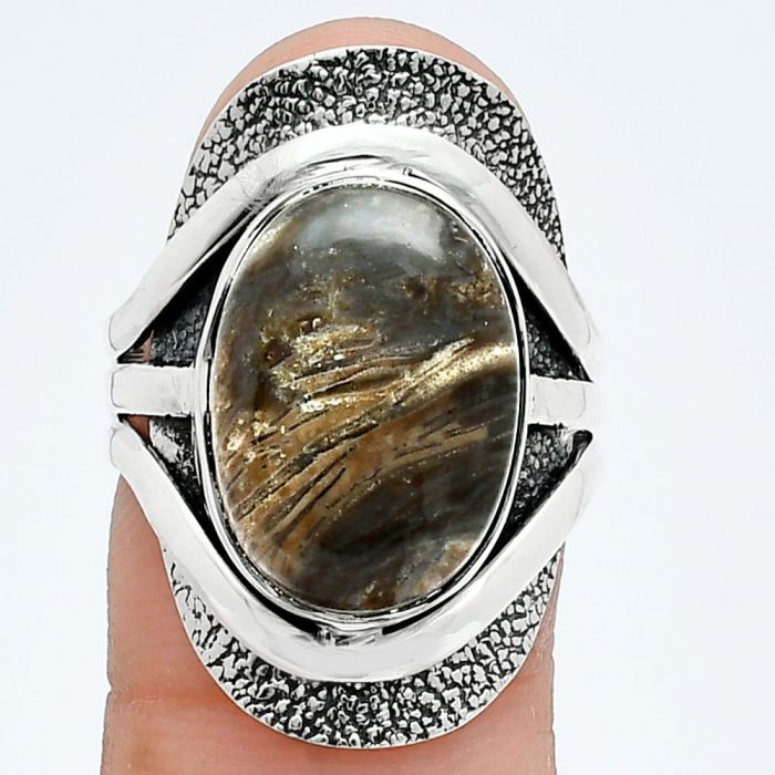 Bat Cave Jasper Ring size-7.5 SDR244659 R-1402, 12x16 mm