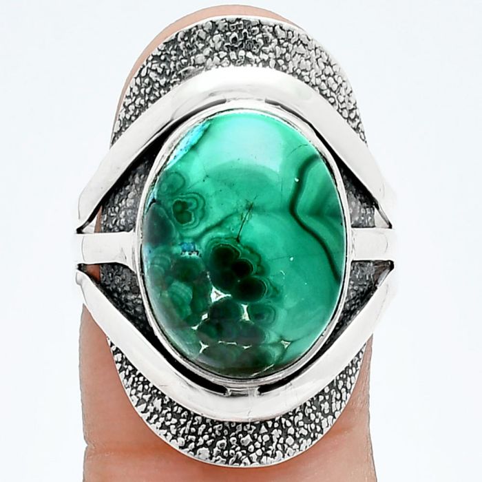 Malachite Eye Ring size-8 SDR244706 R-1402, 12x16 mm