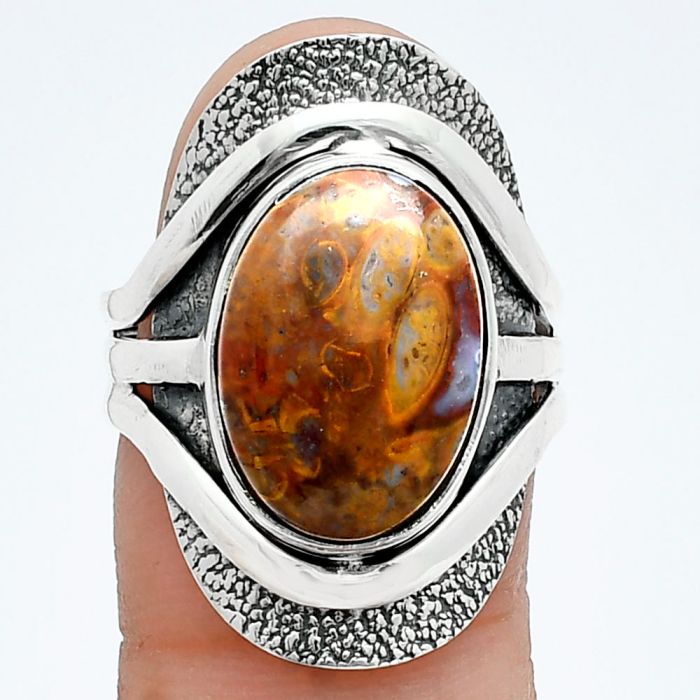 Red Palm Root Agate Ring size-8 SDR244714 R-1402, 11x16 mm