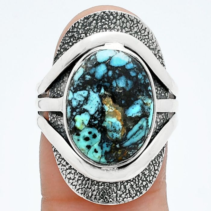 Lucky Charm Tibetan Turquoise Ring size-8 SDR244721 R-1402, 11x15 mm