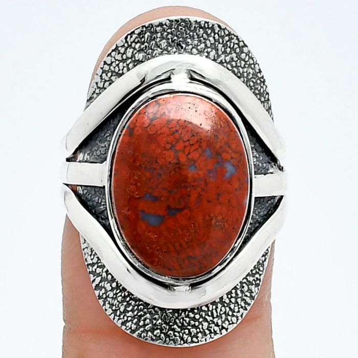 Red Moss Agate Ring size-7 SDR244723 R-1402, 11x15 mm