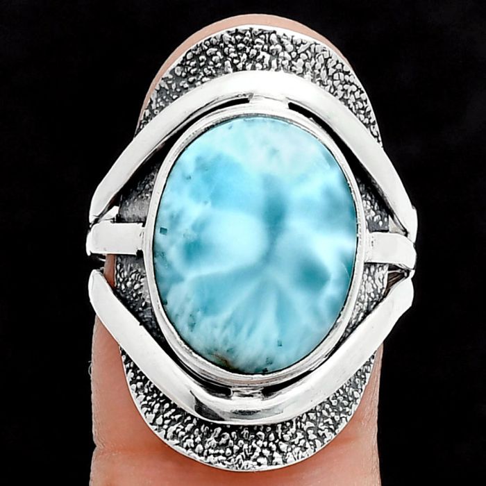 Larimar (Dominican Republic) Ring size-8 SDR244739 R-1402, 12x16 mm