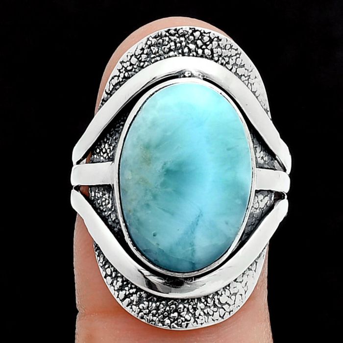 Larimar (Dominican Republic) Ring size-8 SDR244741 R-1402, 12x17 mm