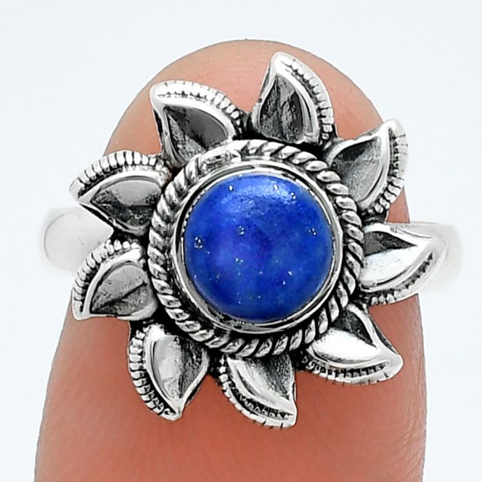 Sun - Lapis Lazuli Ring size-7 SDR244750 R-1617, 7x7 mm