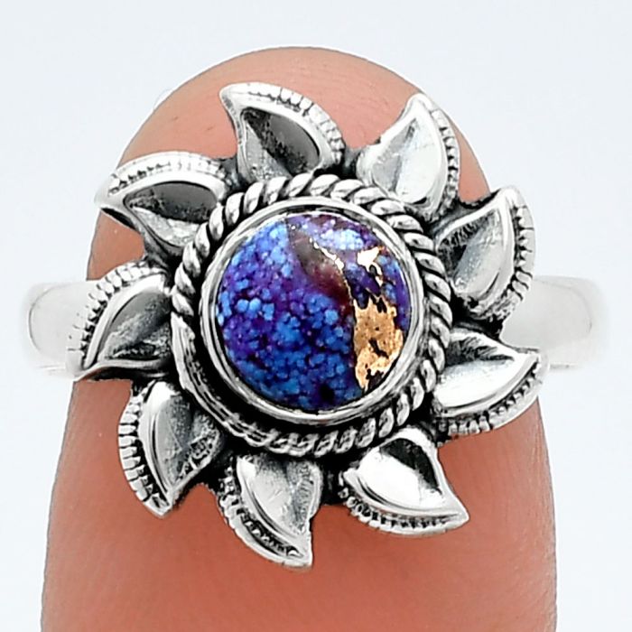 Sun - Kingman Purple Dahlia Turquoise Ring size-8 SDR244756 R-1617, 7x7 mm