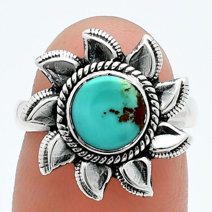 Sun - Natural Rare Turquoise Nevada Aztec Mt Ring size-6 SDR244765 R-1617, 7x7 mm