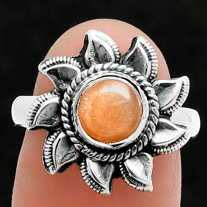 Sun - Sunstone Ring size-7.5 SDR244769 R-1617, 7x7 mm