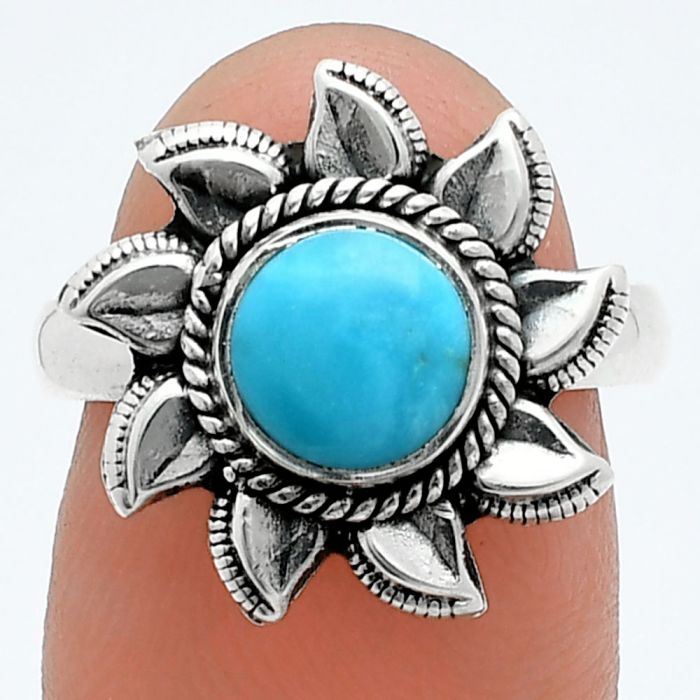 Sun - Sleeping Beauty Turquoise Ring size-7 SDR244783 R-1617, 7x7 mm