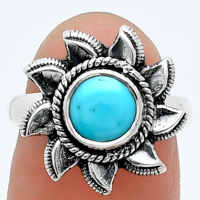 Sun - Sleeping Beauty Turquoise Ring size-7 SDR244784 R-1617, 7x7 mm