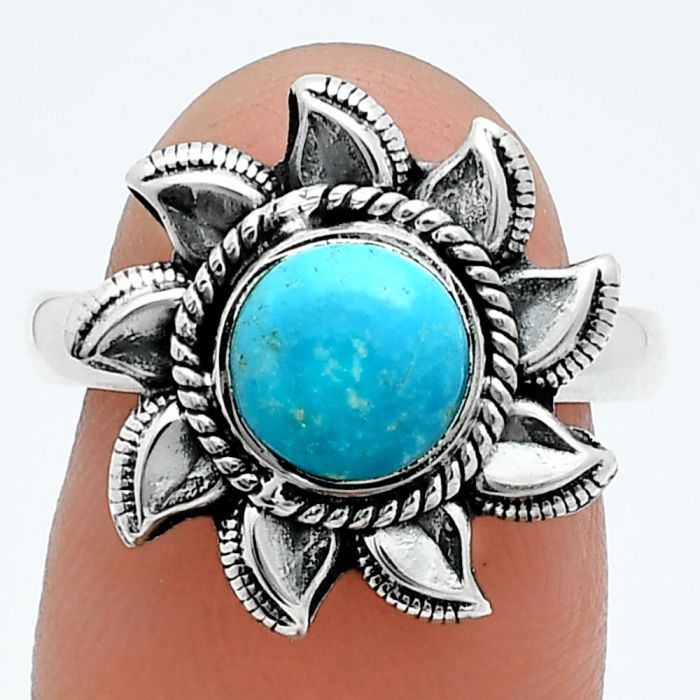 Sun - Sleeping Beauty Turquoise Ring size-7.5 SDR244804 R-1617, 7x7 mm