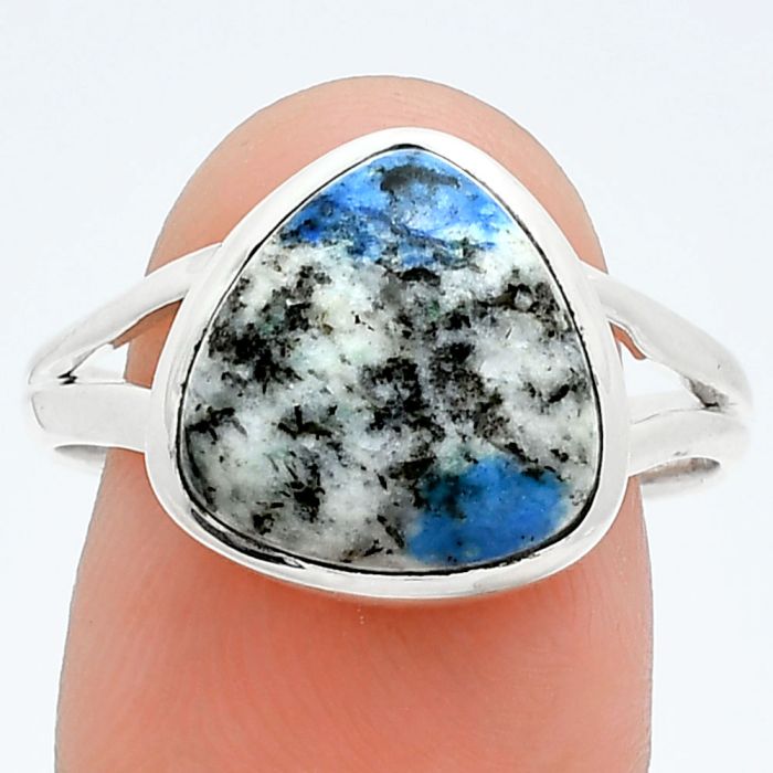 K2 Blue - Azurite In Quartz Ring size-10 SDR244808 R-1002, 12x12 mm