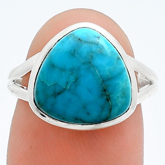 Natural Rare Turquoise Nevada Aztec Mt Ring size-7 SDR244809 R-1002, 12x12 mm