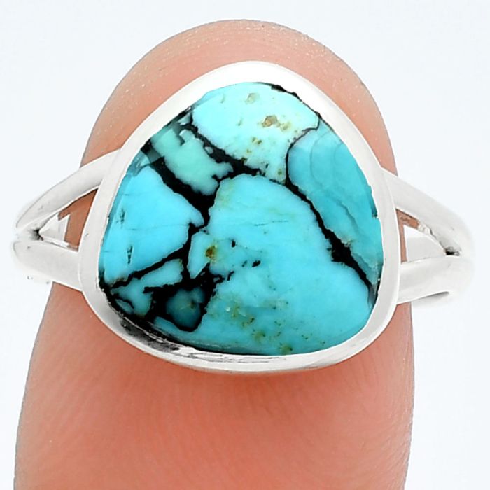 Lucky Charm Tibetan Turquoise Ring size-9 SDR244815 R-1002, 12x12 mm