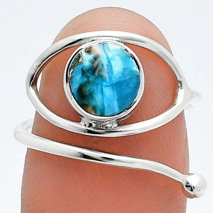 Adjustable Eye - Sleeping Beauty Turquoise Ring size-7.5 SDR244844 R-1254, 8x8 mm