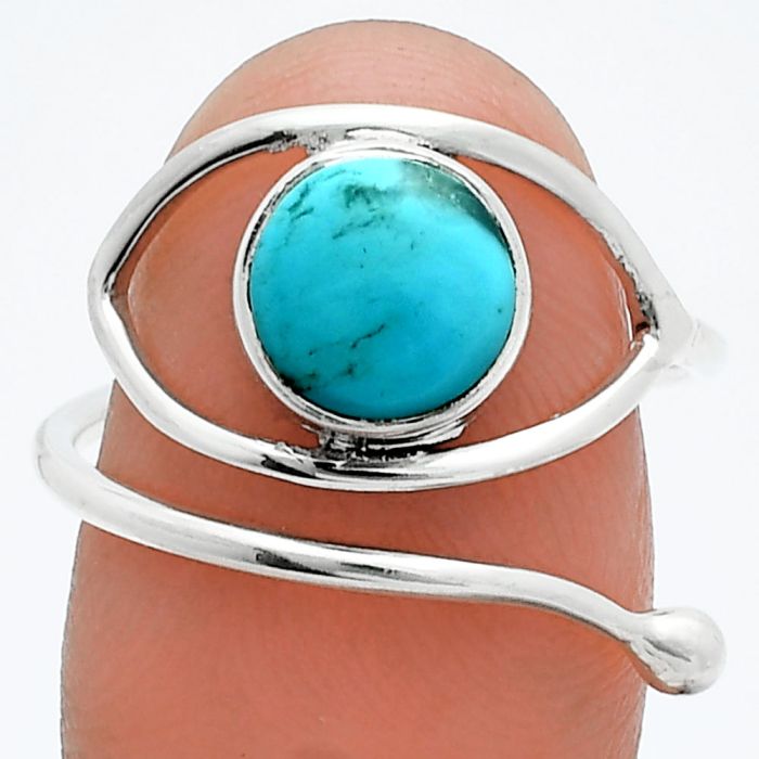 Adjustable Eye - Natural Rare Turquoise Nevada Aztec Mt Ring size-8 SDR244845 R-1254, 8x8 mm