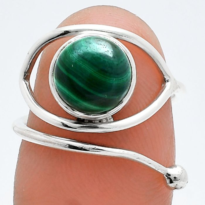 Adjustable Eye - Malachite Eye Ring size-6 SDR244854 R-1254, 8x8 mm