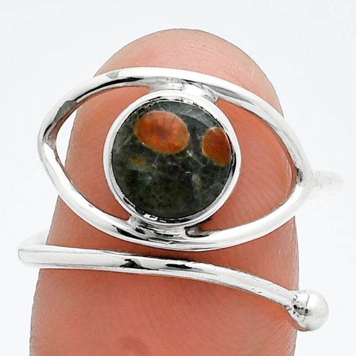 Adjustable Eye - Peanut Obsidian Ring size-8.5 SDR244856 R-1254, 8x8 mm