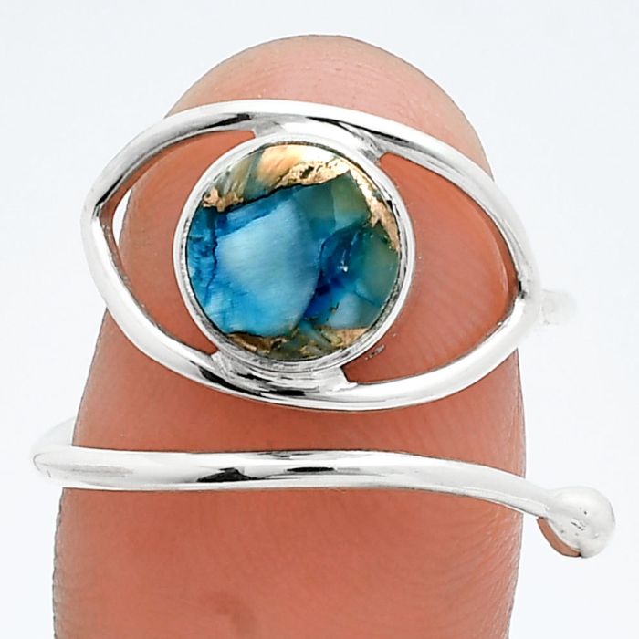 Adjustable Eye - Spiny Oyster Turquoise Ring size-8 SDR244858 R-1254, 8x8 mm